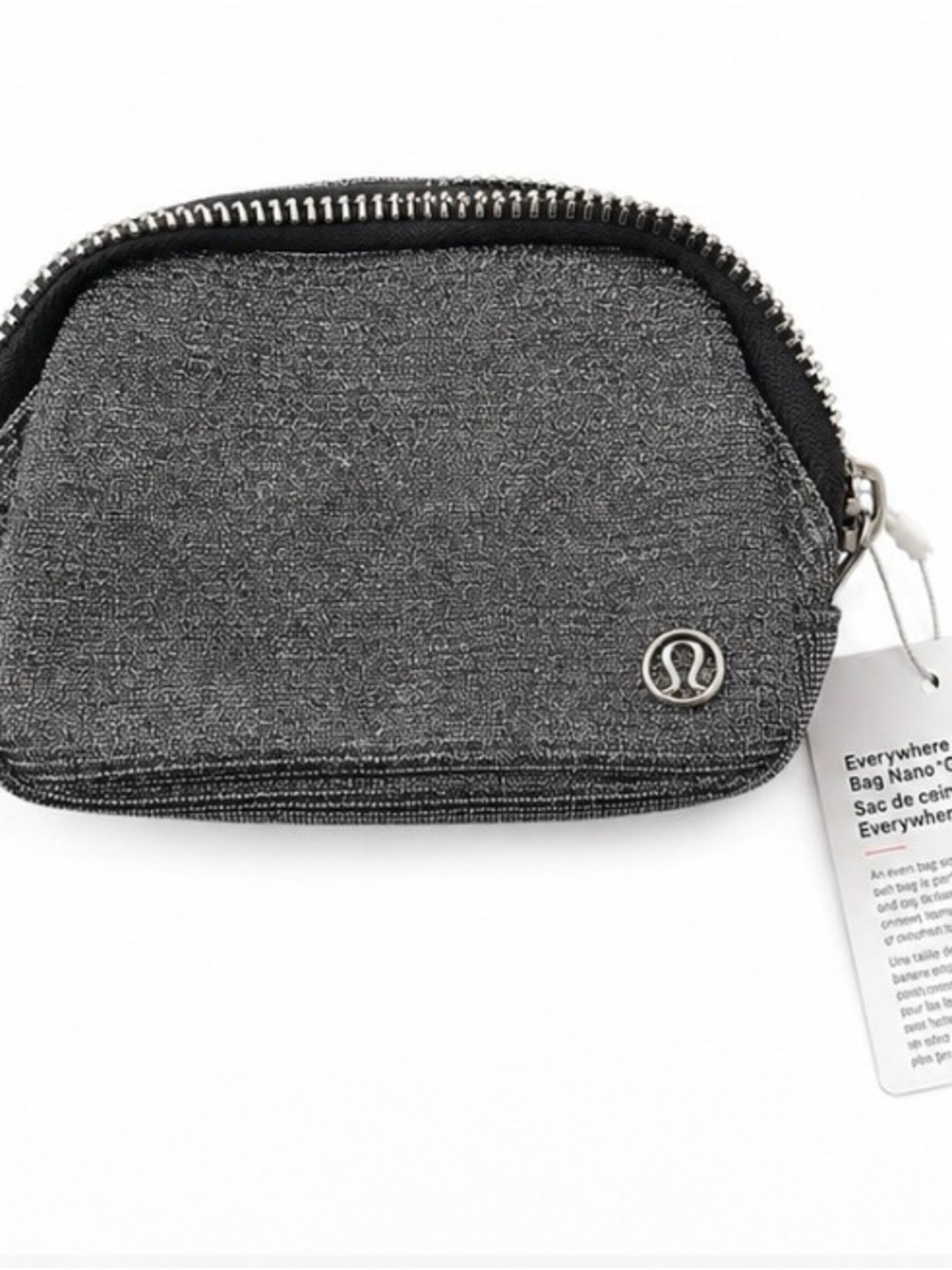 RARE/SOLD OUT lululemon athletica Small Zippered Nano Pouch, silver sparkle